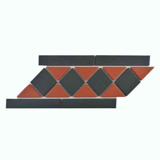 Victorian Red & Black Border (Each) - Tile Projects Ltd