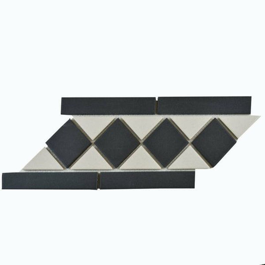 Victorian White & Black Border (Each) - Tile Projects Ltd