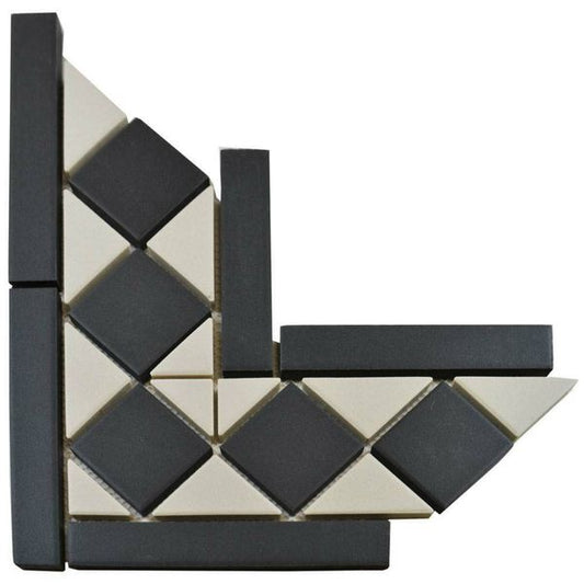 Victorian White & Black Corner (Each) - Tile Projects Ltd