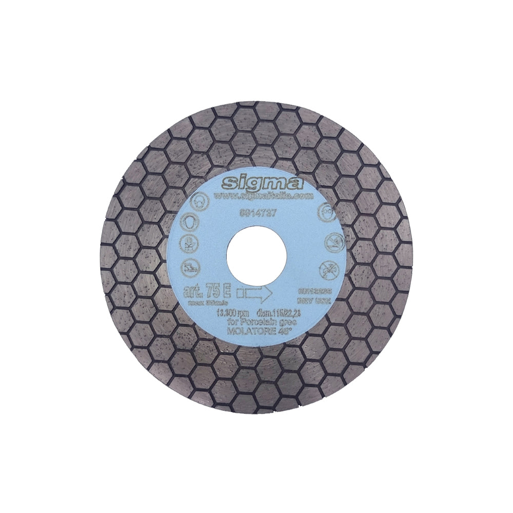 Sigma Vanity Blade - Long life diamond disc for cutting and grinding Ø 115mm hole 22.2 mm, thick 1.7 mm