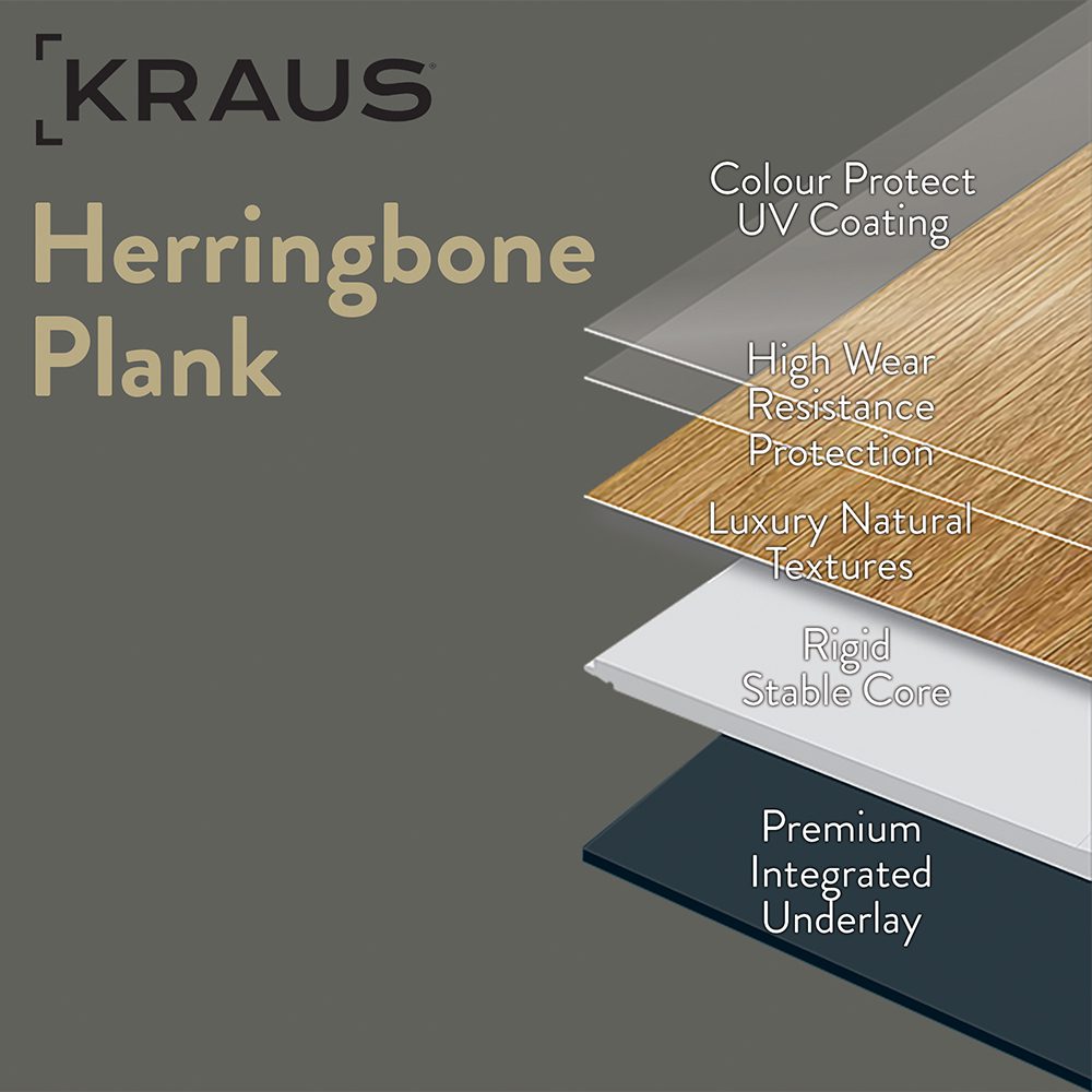 Kraus Weaveley Light Oak Herringbone LVT - Tile Projects Ltd