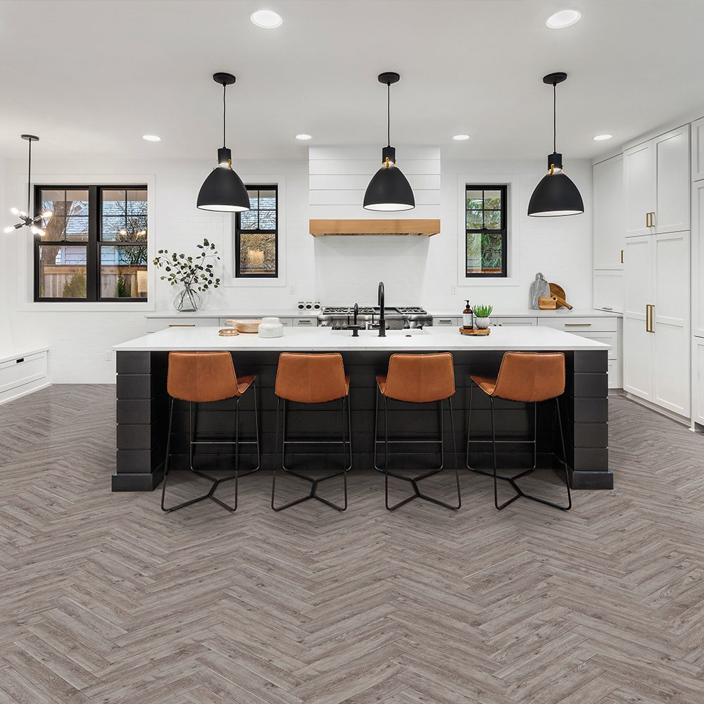 Kraus Langley Grey Herringbone LVT - Tile Projects Ltd