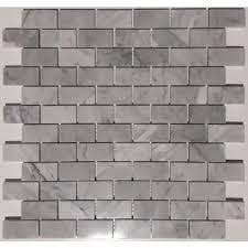 Siena Small Brick White Marble Mosaic 325mm x 300mm - Tile Projects Ltd