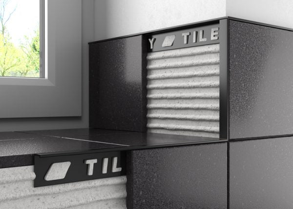 Black PLASTIC SQUARE EDGE TILE TRIM 10mm (TR) - Tile Projects Ltd