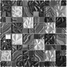 Textile Grey Silk Square Mosaic - Tile Projects Ltd