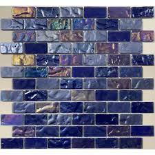 Voyage Wave Blue Brick Wetroom Mosaic 325mm x 300mm - Tile Projects Ltd