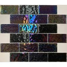 Voyage Midnight Black Brick Wetroom Mosaic 350mm x 300mm - Tile Projects Ltd