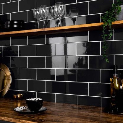 Liso Black Gloss 100x200 - Tile Projects Ltd