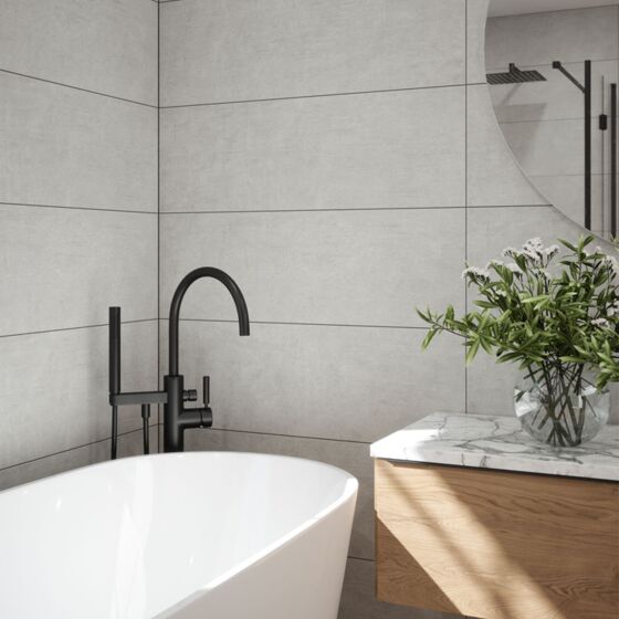 Brooklyn Grey Ceramic Wall 300x900mm - Tile Projects Ltd