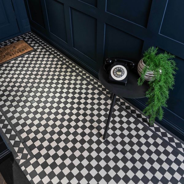 Victorian White & Black Chequer Mosaic (Price Per Sheet) - Tile Projects Ltd