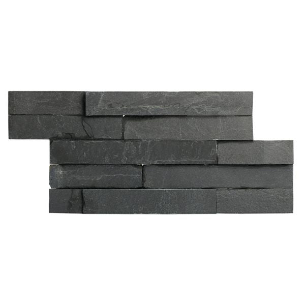 Ledgestone Black Slate Split Face 150x300 - Tile Projects Ltd