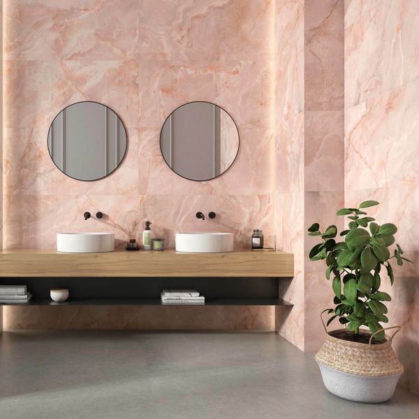 Lux Noor peach Marble Effect Tile - Tile Projects Ltd