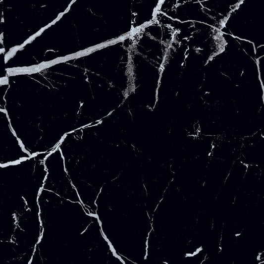 Genova Black Polished Marble Effect 600x600 - Tile Projects Ltd