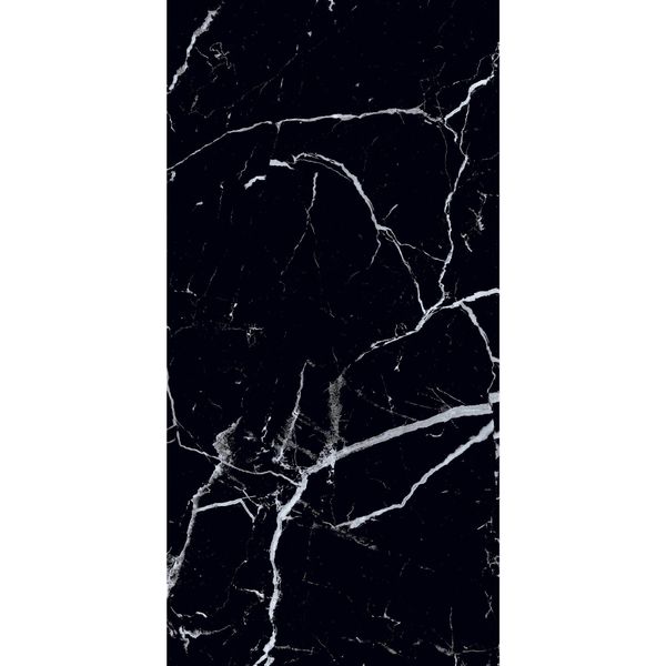 Genova Black Polished Marble Effect 600x1200 - Tile Projects Ltd