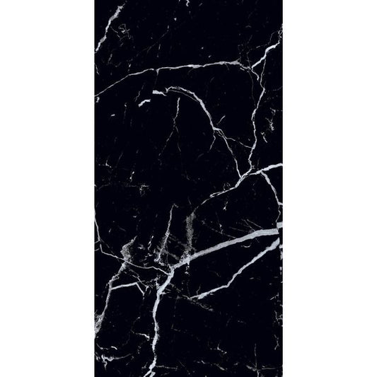 Genova Black Polished Marble Effect 600x1200 - Tile Projects Ltd