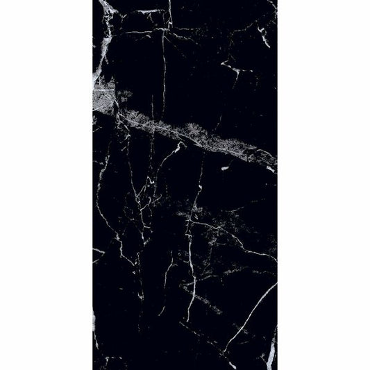 Genova Black Polished Marble Effect 600x300 - Tile Projects Ltd