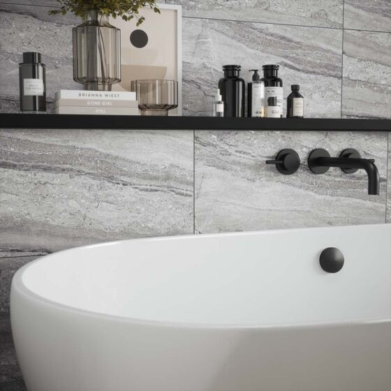 Laurent Grey Matt Ceramic Wall 300x600mm - Tile Projects Ltd