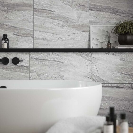 Laurent Grey Matt Ceramic Wall 300x600mm - Tile Projects Ltd