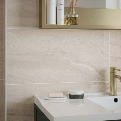 Laurent Beige Gloss Ceramic Wall 300x600mm - Tile Projects Ltd