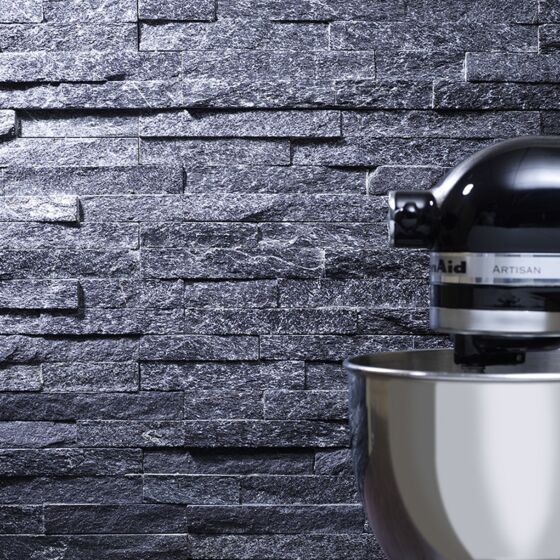 Black Sparkle Slate Cladding Wall 100x36 - Tile Projects Ltd