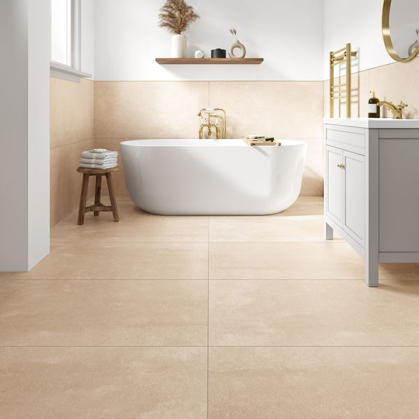 Tapa Beige Concrete Effect Rectified 1200x600 - Tile Projects Ltd