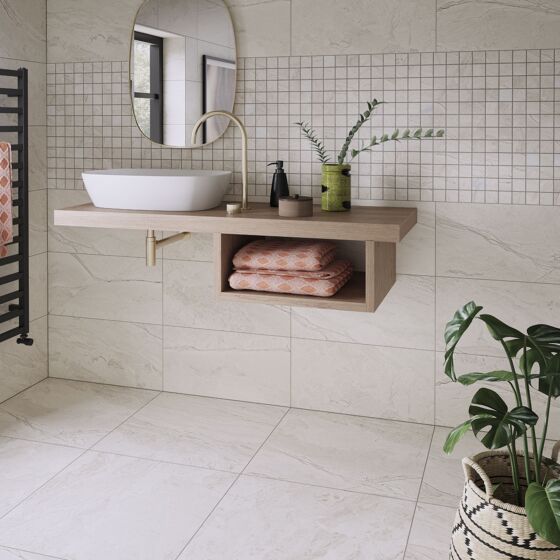 Earthsong White Matt Porcelain W&F 60x60 - Tile Projects Ltd