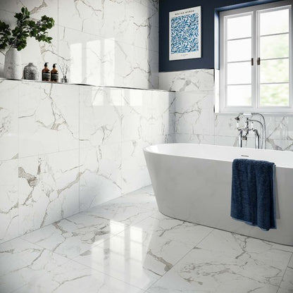 Versailles Carrara Marble Polished 60x60 - Tile Projects Ltd